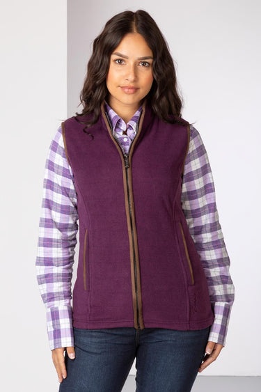Ladies Huggate Fleece Waistcoat - Berry