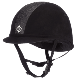 Charles Owen Black YR8 With Black Sparkles Size 6 5/8 (54cm)